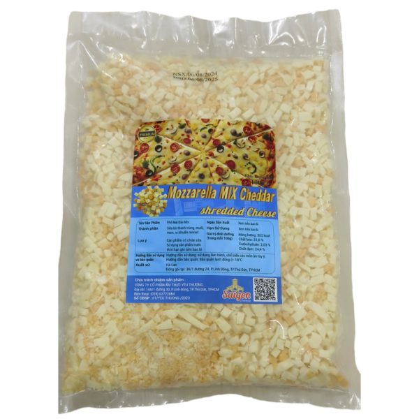 Phô Mai Mozzarella Mix Cheddar Hạt Lựu